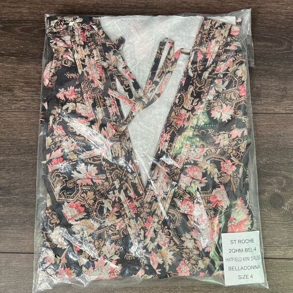 St. Roche The Hatfield Mini Dress Gathered Skirt, V-Neck, Ruffle. Size 4. NWT! - Picture 10 of 11